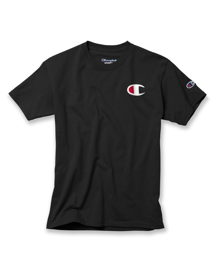 Champion T-Shirt Jongens - Zwart - Cotton Big C Logo ( 068253-NSE )